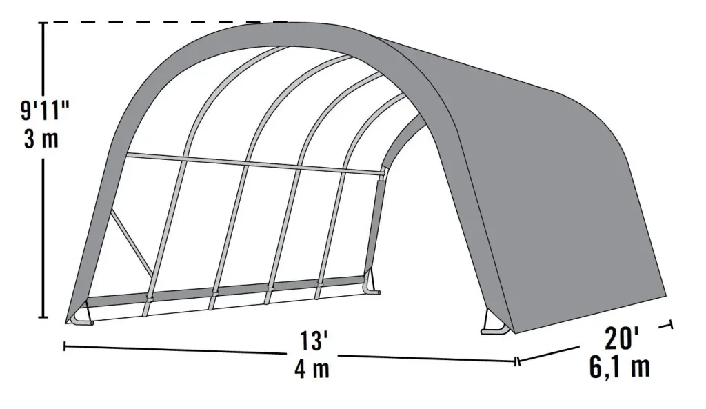 ShelterLogic Weidezelt Run-In-Shed 24,4 m², grün