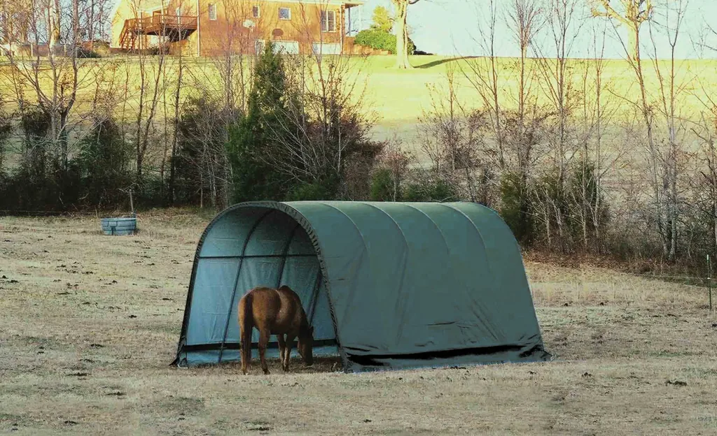 ShelterLogic Weidezelt Run-In-Shed 24,4 m², grün