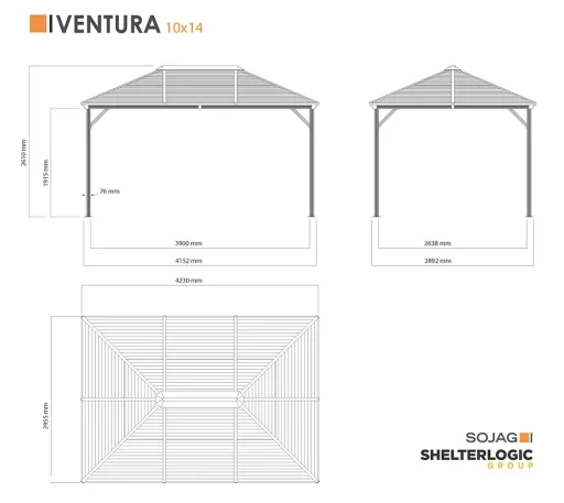 Sojag Vorhang-Set passend zum Pavillon Ventura 10x14