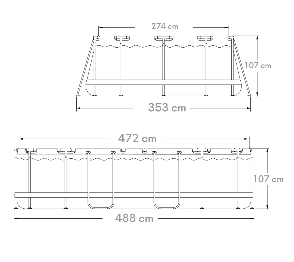 Active Frame 488 x 305 x 107 cm, anthrazit