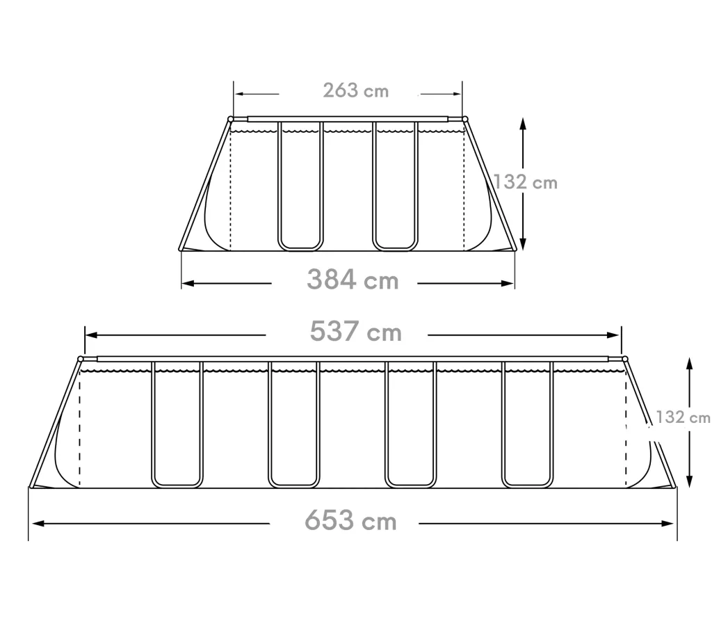 Pool Elite 549 x 274 x 132 cm, anthrazit