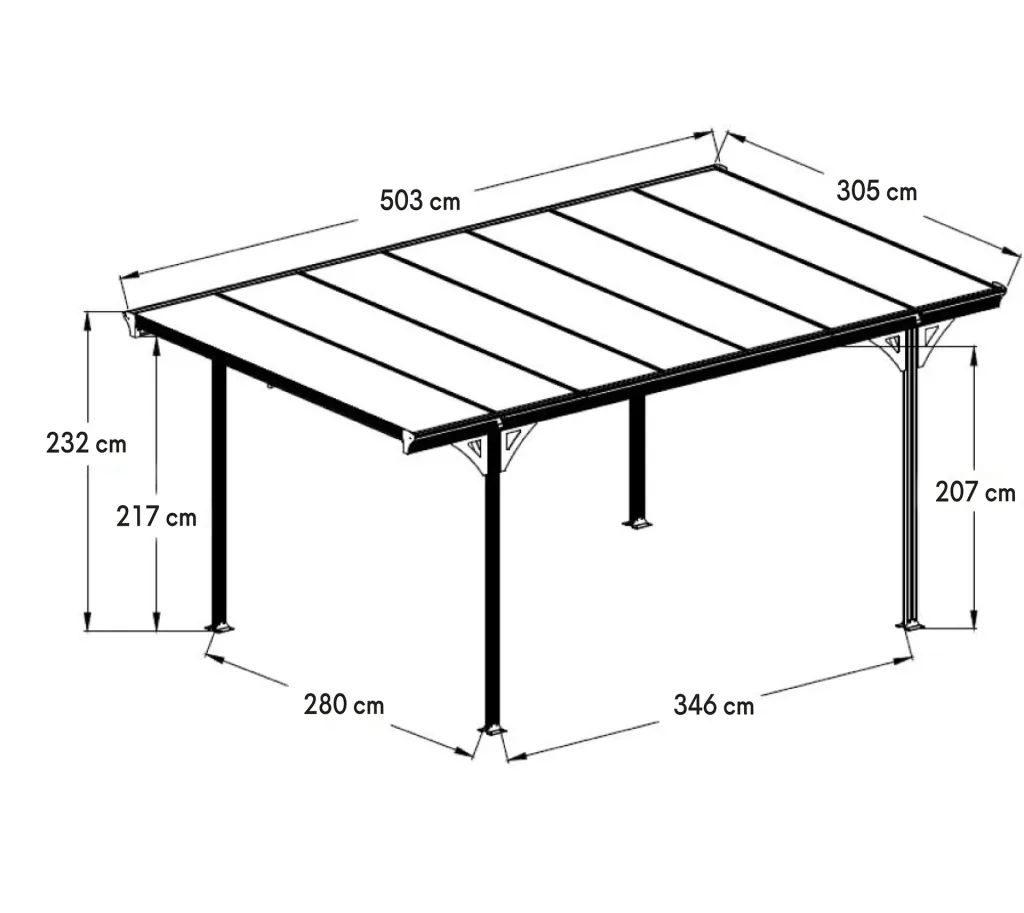 Westmann Carport Flachdach 15 m