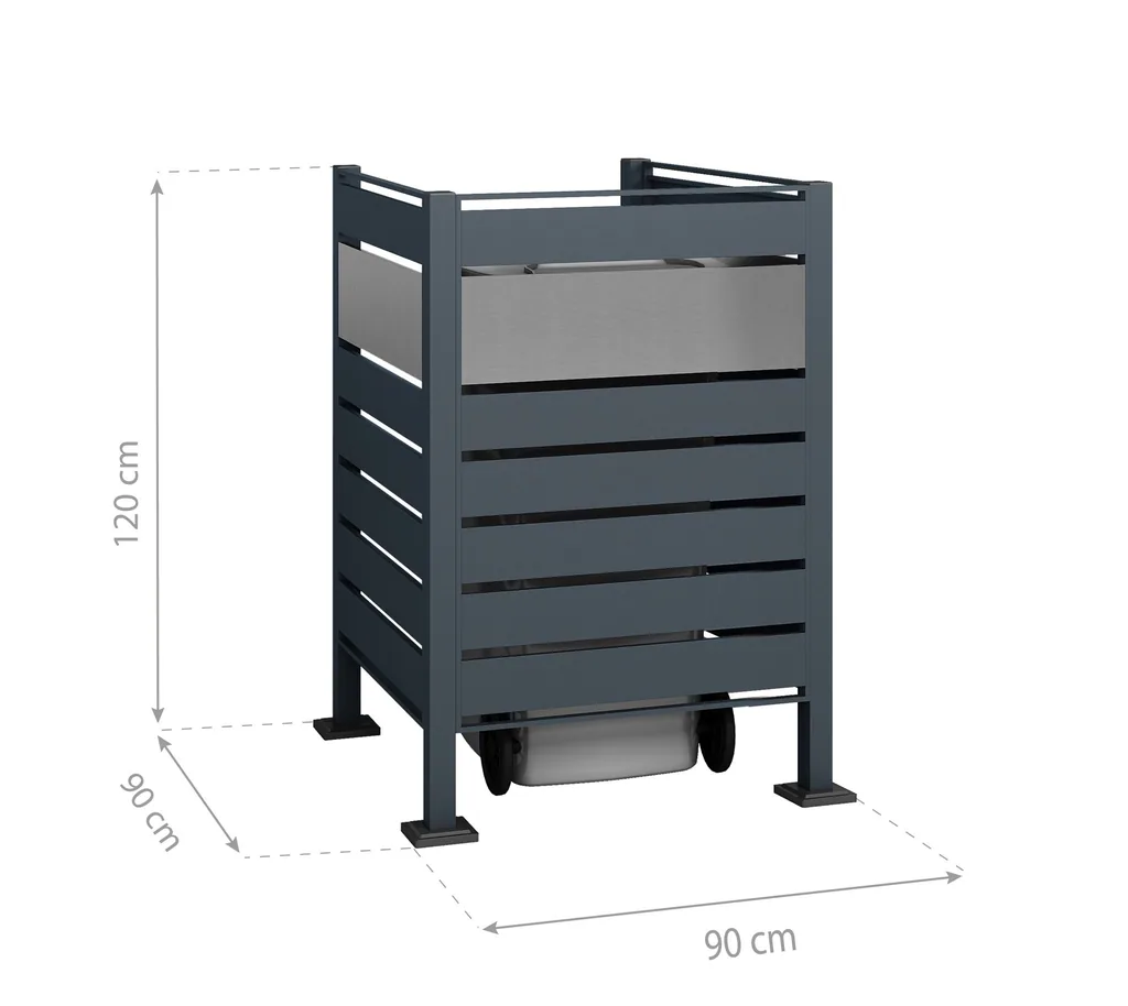 Westmann Mülltonnenverkleidung Planum 1er 120 cm anthrazit (1× 240 L)