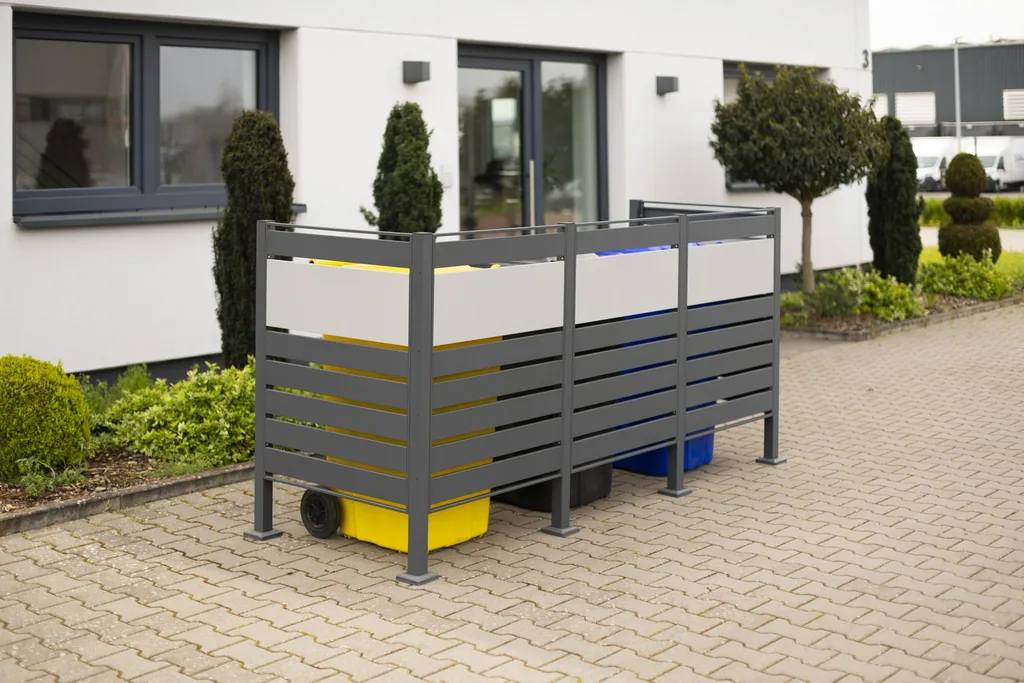 Westmann Mülltonnenverkleidung Planum 3er 120 cm anthrazit (3× 240 L)