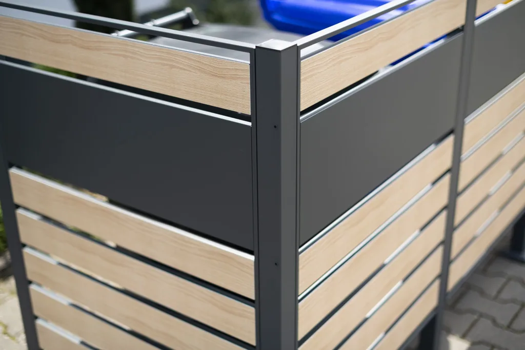 Westmann Mülltonnenverkleidung Planum 3er 120 cm holzoptik (3× 240 L)