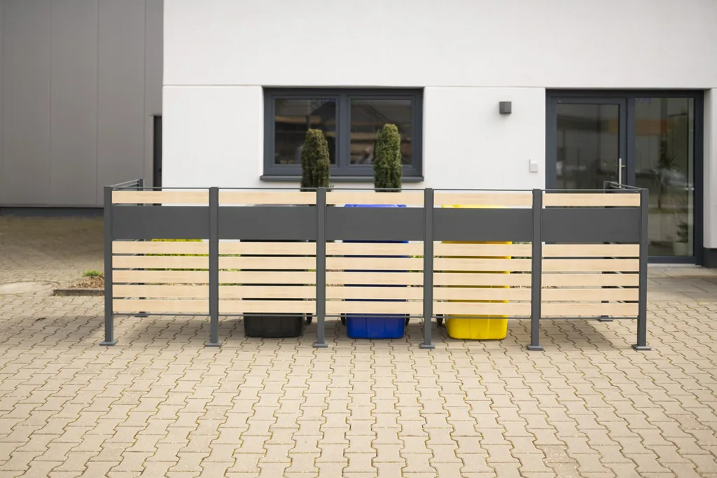 Westmann Mülltonnenverkleidung Planum 5er 120 cm holzoptik (5× 240 L)
