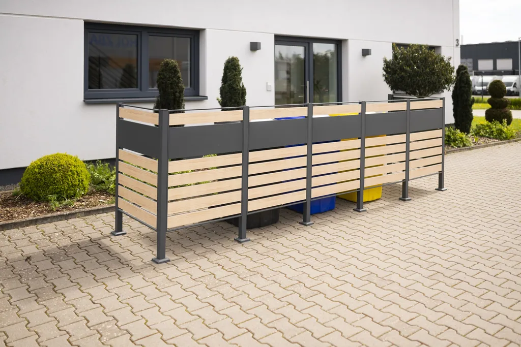 Westmann Mülltonnenverkleidung Planum 5er 120 cm holzoptik (5× 240 L)