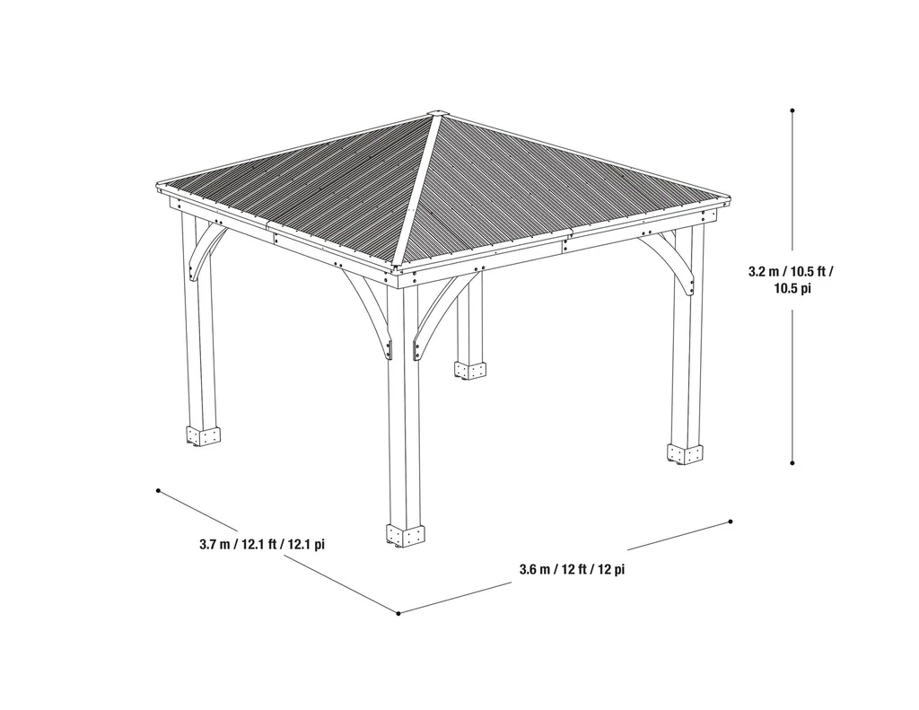 Westmann Holzpavillon Devon 12×12 Natur
