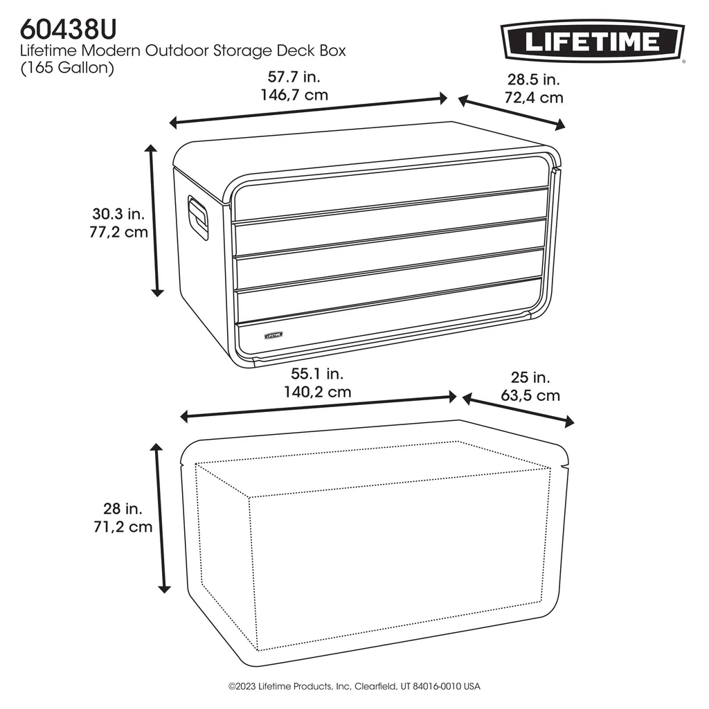 Lifetime Kissenbox Space XL 625 L grau