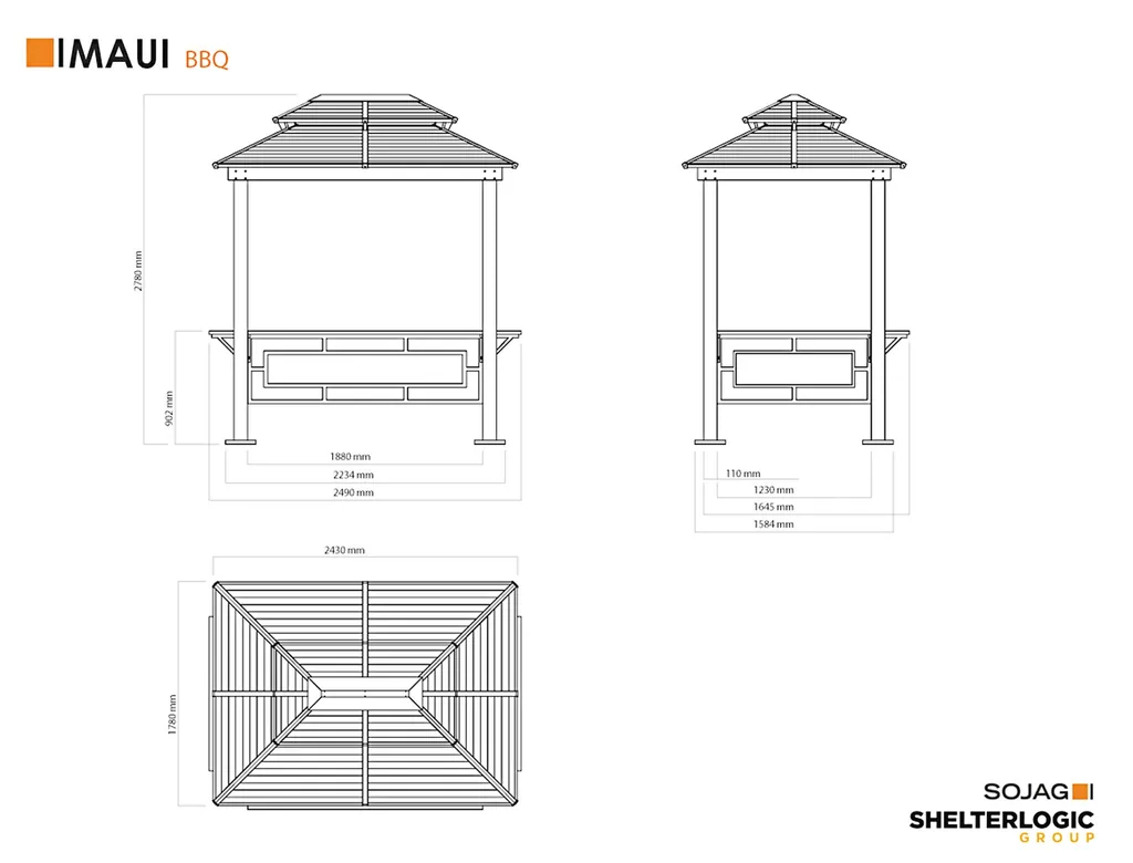 Sojag Grill-Pavillon BBQ Maui Aluminium
