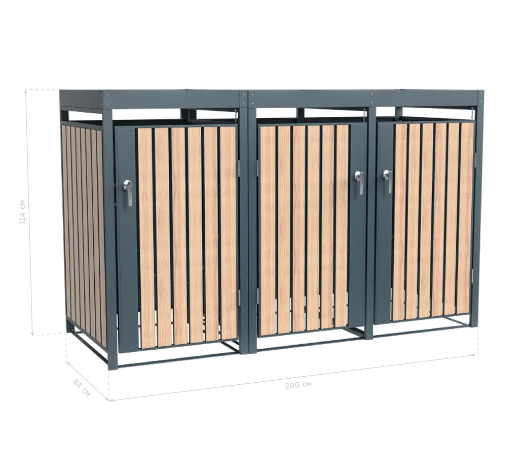 Westmann Mülltonnenbox Planta 3er anthrazit (3× 240 L)