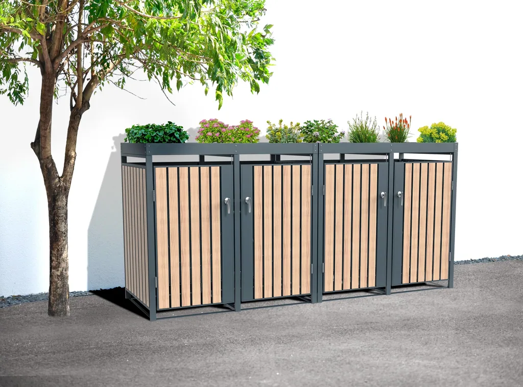 Westmann Mülltonnenbox Planta 4er anthrazit (4× 240 L)
