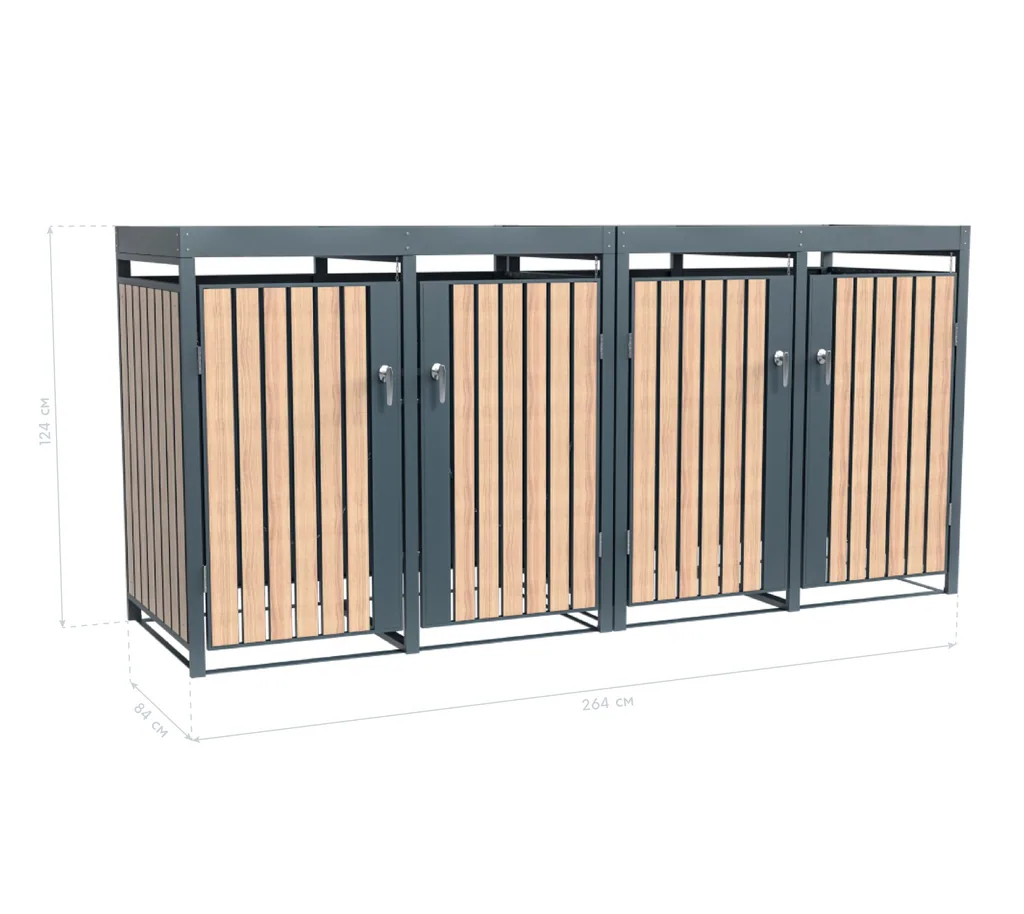 Westmann Mülltonnenbox Planta 4er anthrazit (4× 240 L)