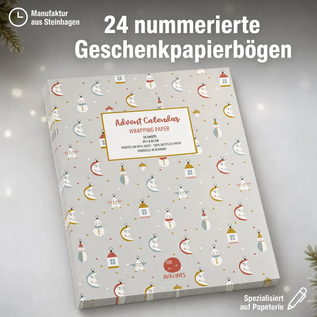 Ava & Yves Geschenkpapier Adventskalender Weihnachtstraum