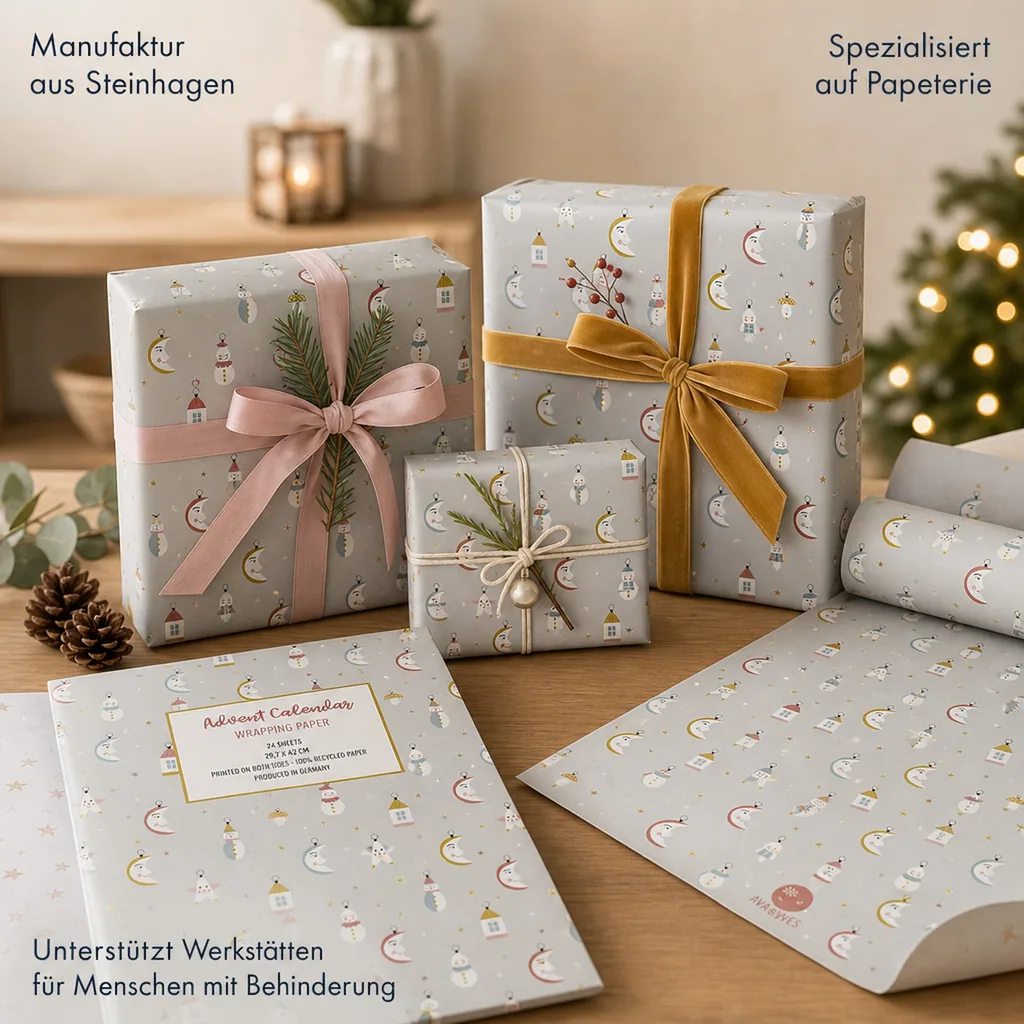 Ava & Yves Geschenkpapier Adventskalender Weihnachtstraum