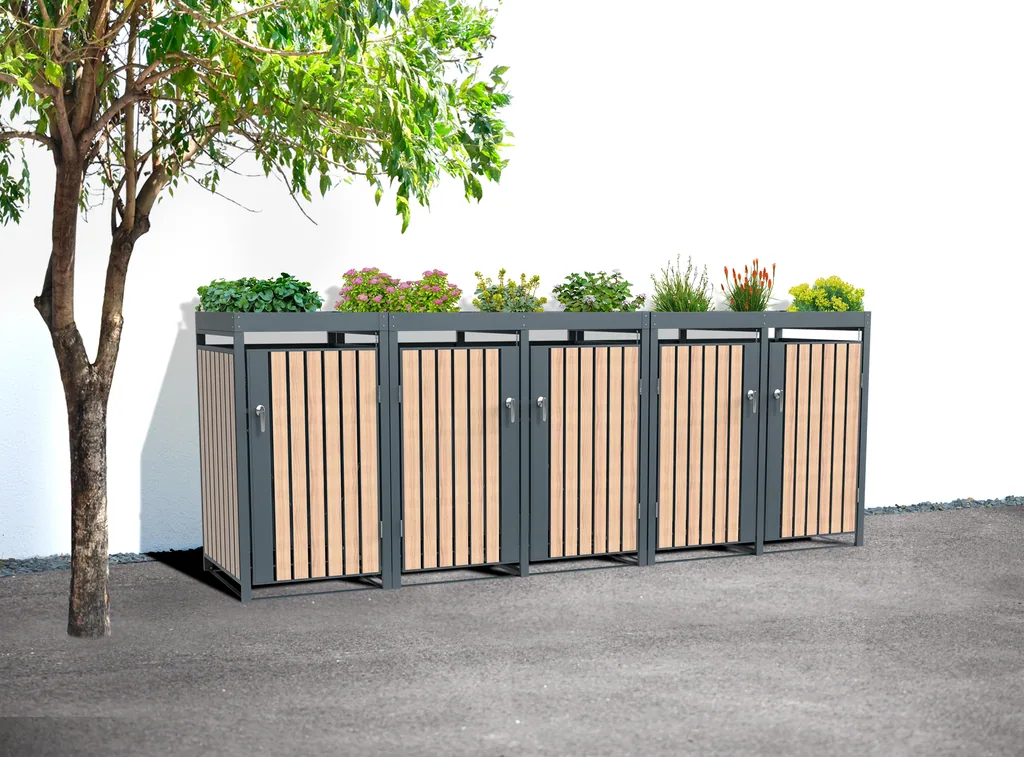 Westmann Mülltonnenbox Planta 5er anthrazit (5× 240 L)