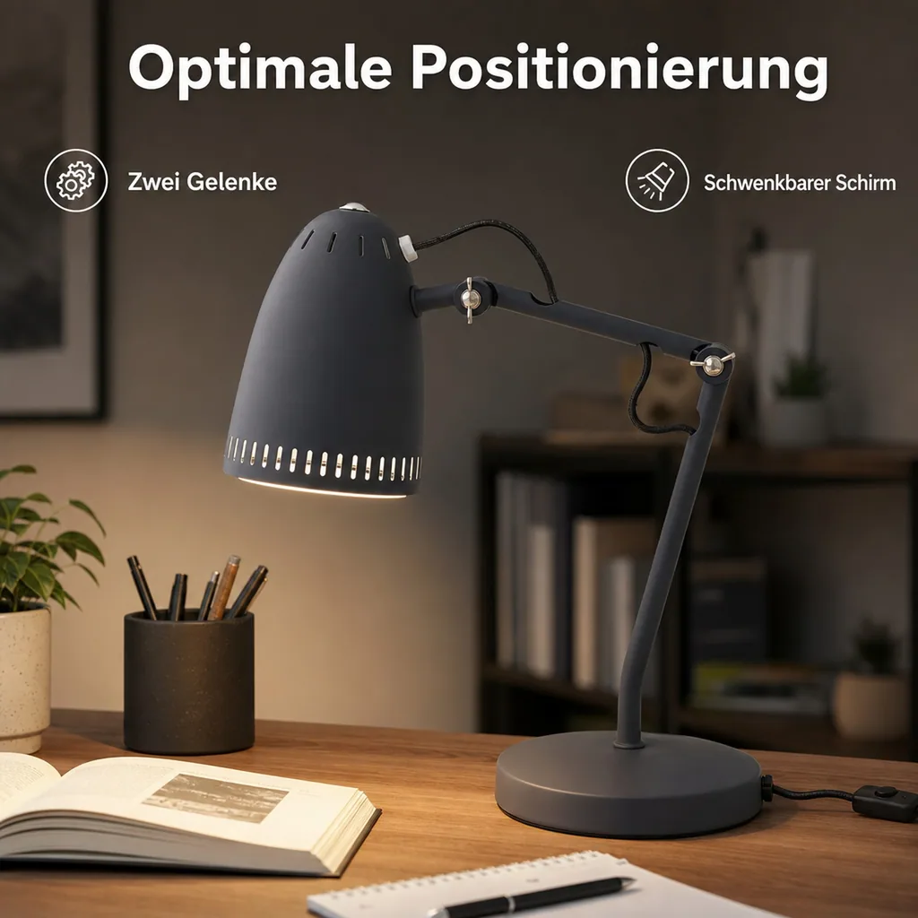 Superliving Schreibtischlampe "Dynamo 345" matt schwarz