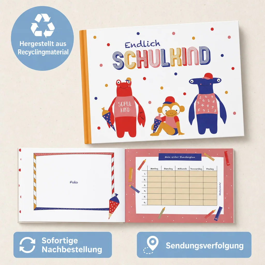 Ava & Yves Erinnerungsbuch "Endlich Schulkind"
