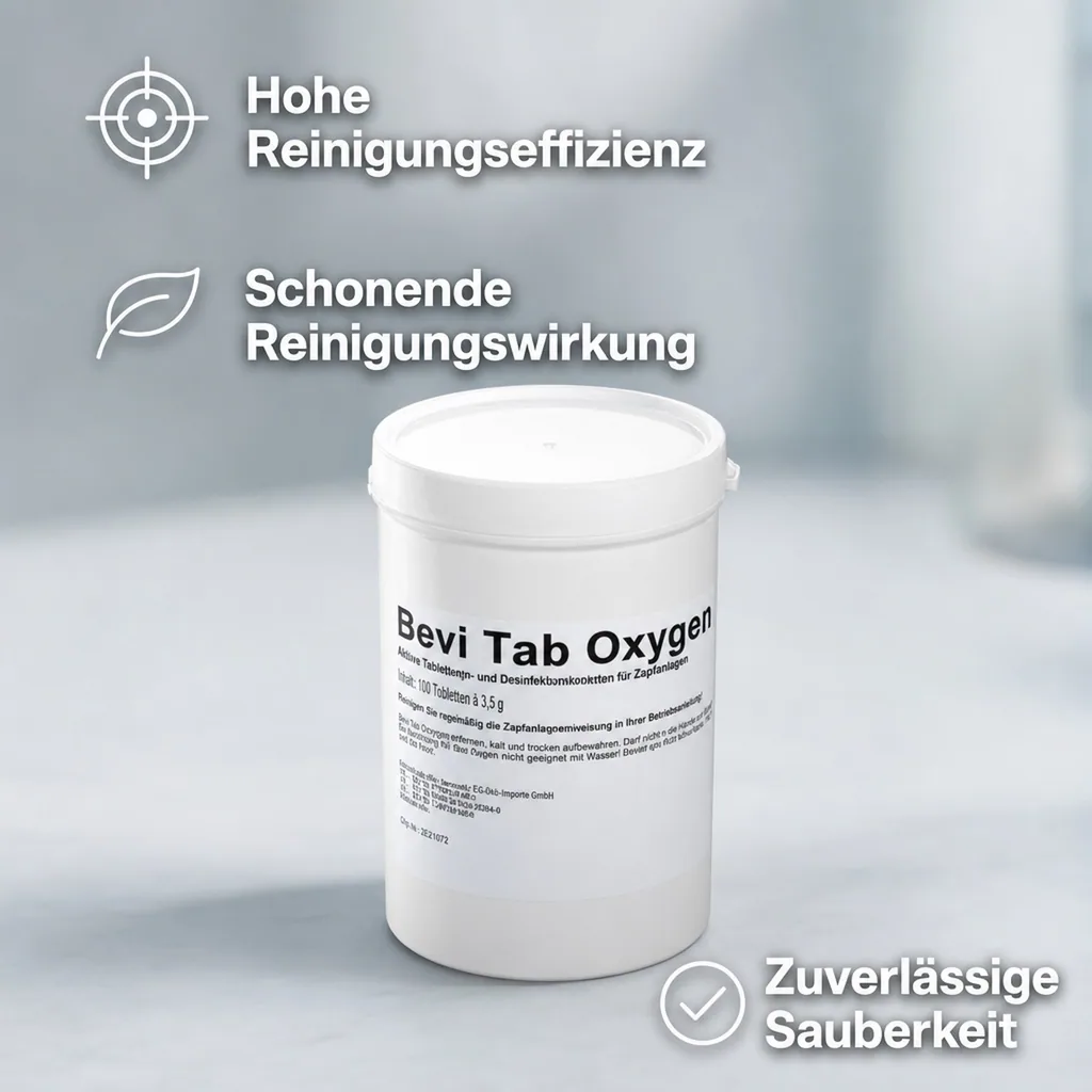 Desinfektionsmittel, Reinigungsmittel für alle Arten von Zapfanlagen - Bevi Oxygen Tab