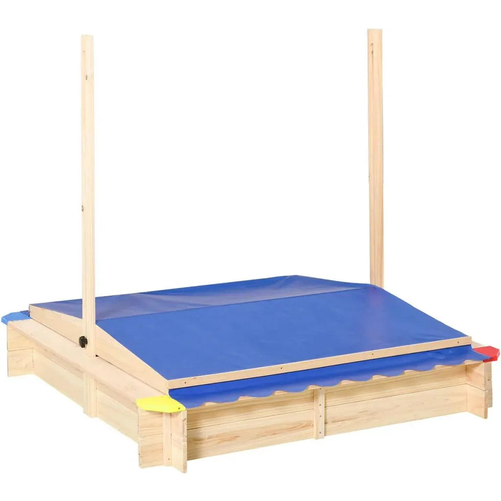 Sandkiste mit verstellbarem Dach naur, blau