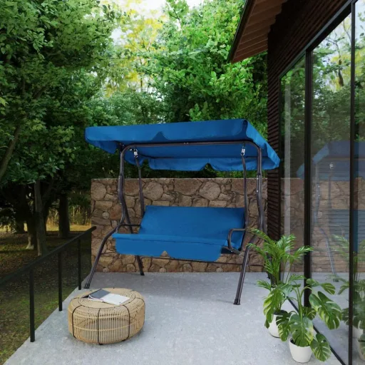 Schaukelbank - mit Schiebedach - Blau