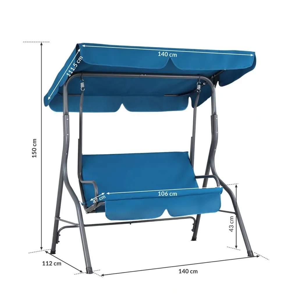Schaukelbank - mit Schiebedach - Blau
