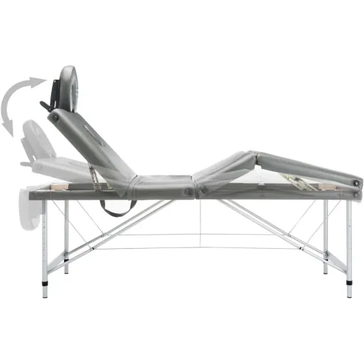 Massageliege mit 4 Zonen 186x68 cm Aluminiumrahmen anthrazit