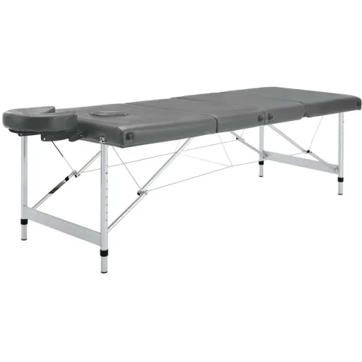 Massageliege mit 4 Zonen 186x68 cm Aluminiumrahmen anthrazit