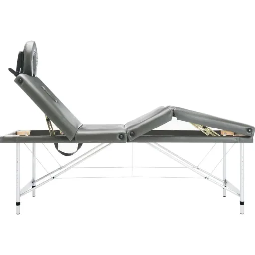 Massageliege mit 4 Zonen 186x68 cm Aluminiumrahmen anthrazit