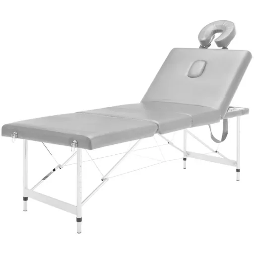 Massageliege mit 4 Zonen 186x68 cm Aluminiumrahmen anthrazit