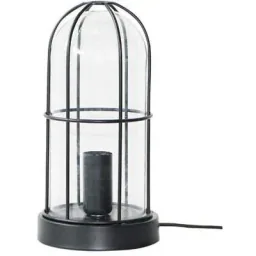 Tischleuchte Storm bundesweit mat Holzschwarz glas 40W E14