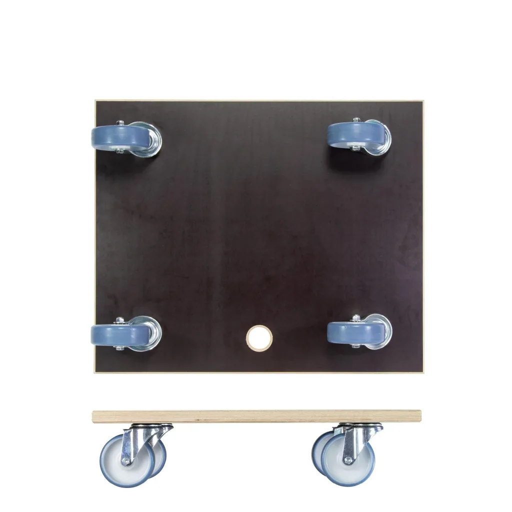 Transporthilfe MM 1145, 59 x 49 x 15 cm, softe Rollen Ø 100 mm, Rollenlager, Platte Maxigrip FSC®, Tragkraft 500 kg