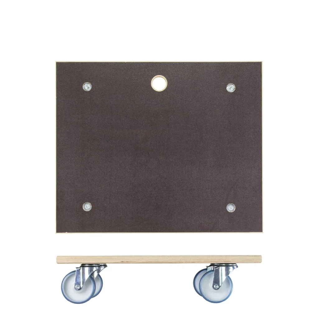 Transporthilfe MM 1145, 59 x 49 x 15 cm, softe Rollen Ø 100 mm, Rollenlager, Platte Maxigrip FSC®, Tragkraft 500 kg