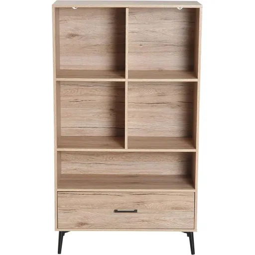 Bücherregal Wandregal Standregal 5 Fächer Eichenholz