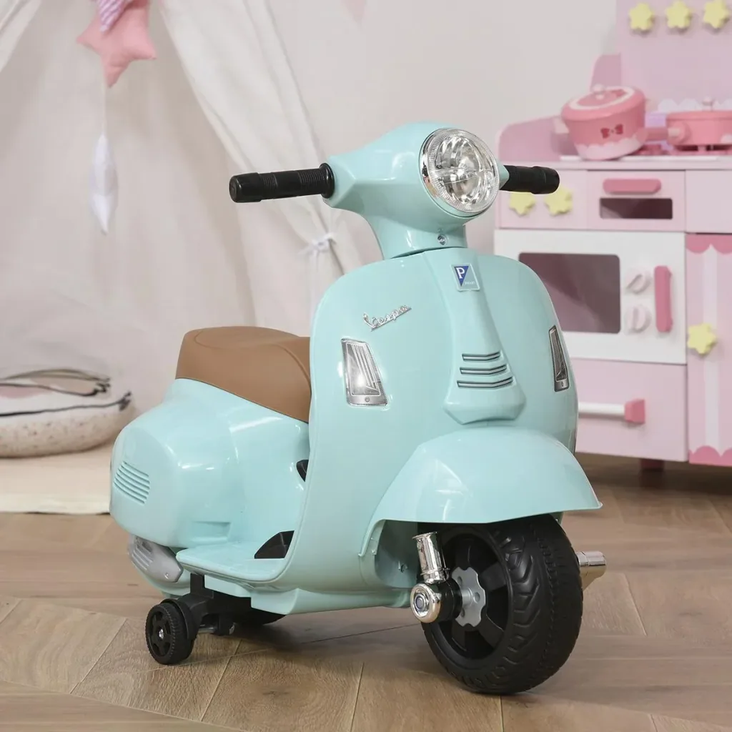 VESPA Elektromotorrad Kindermotorrad Elektrofahrzeug 18-36 Monate 3 km/h LED-Licht Sound PP-kunststoff Metall Grün