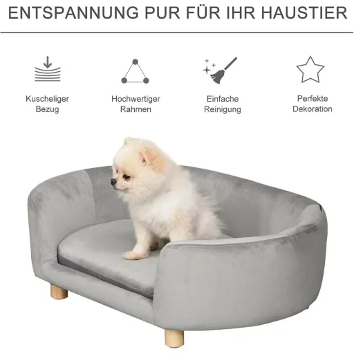 Haustiersofa für Hunde und Katzen hellgrau
