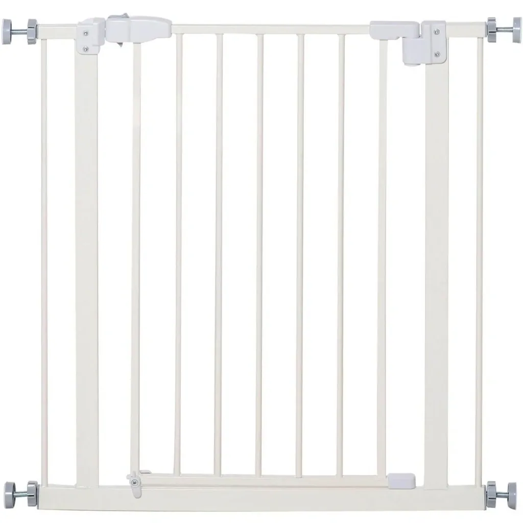 Türschutzgitter ohne bohren 74-80 cm einstellbar Treppenschutzgitter Absperrgitter mit Doppelter Verschluss Hunde Absper