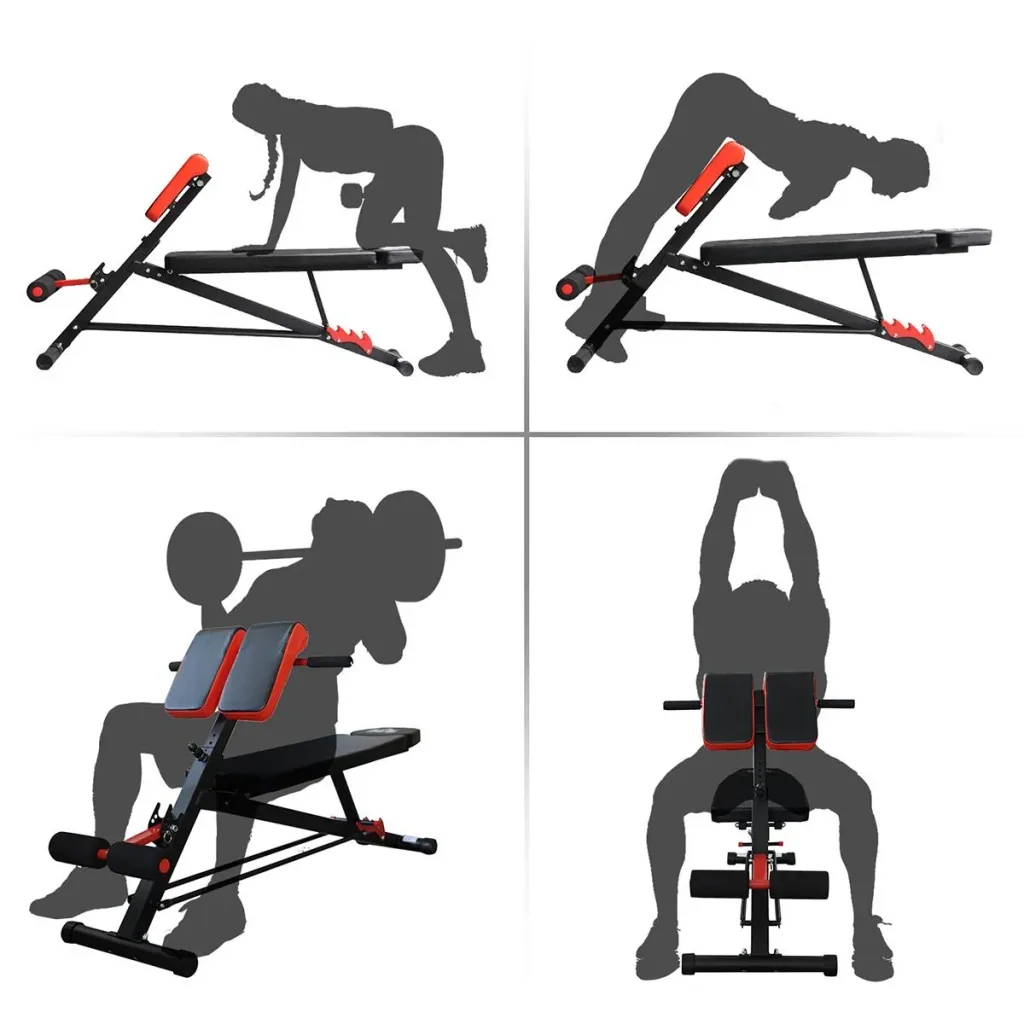 Multifunktionale Trainingsbank schwarz/rot