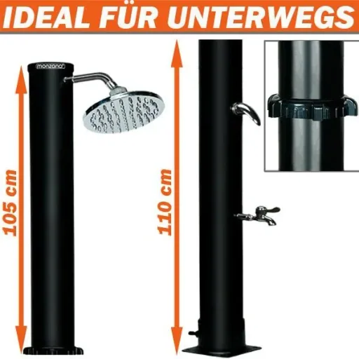 NL Außendusche/Gartendusche - Warmwasser aus Sonnenenergie 215cm