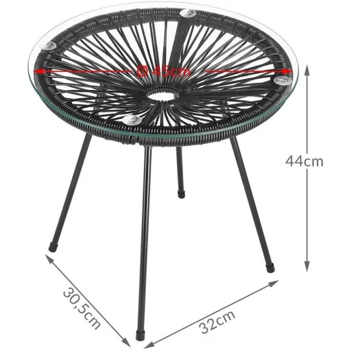 Beistelltisch Acapulco schwarz Ø45cm