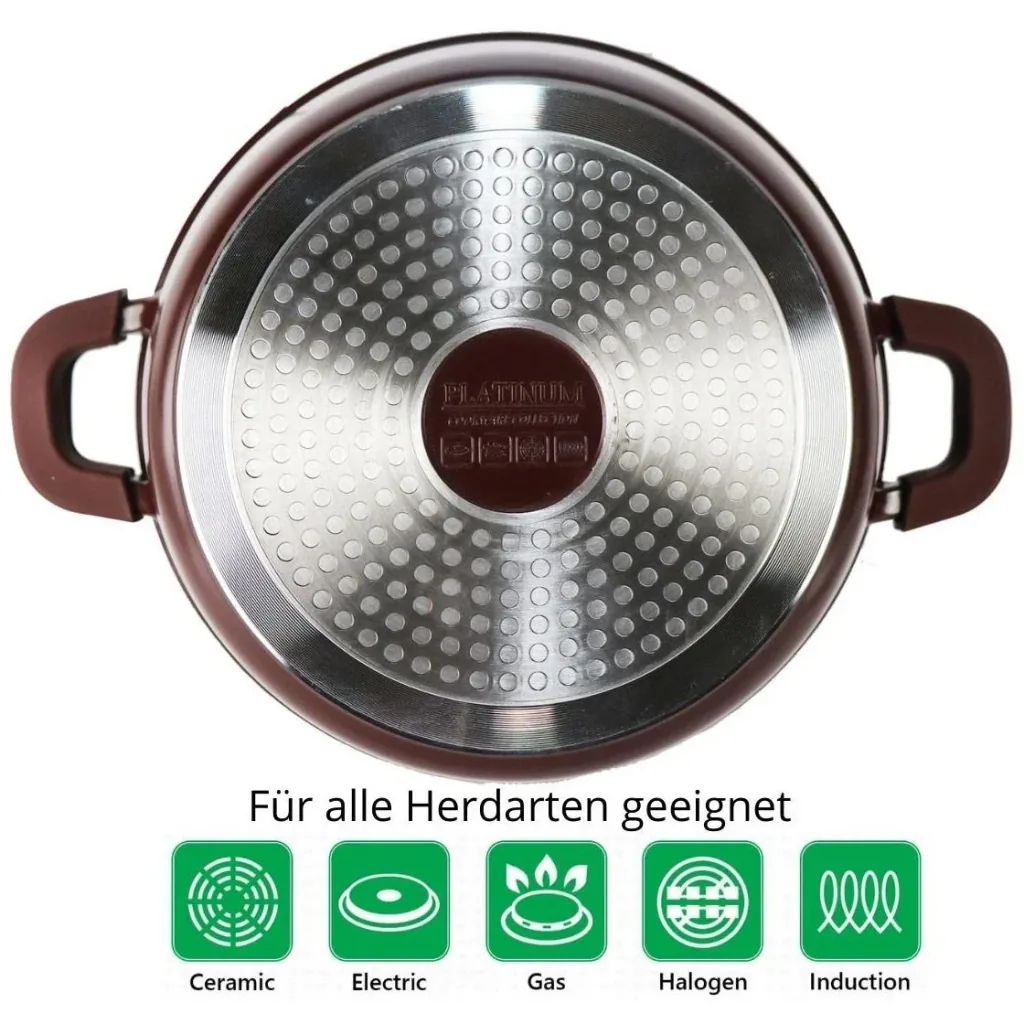 Bratentopf/Bräter - mit Deckel - 28 cm - Burgunderrot