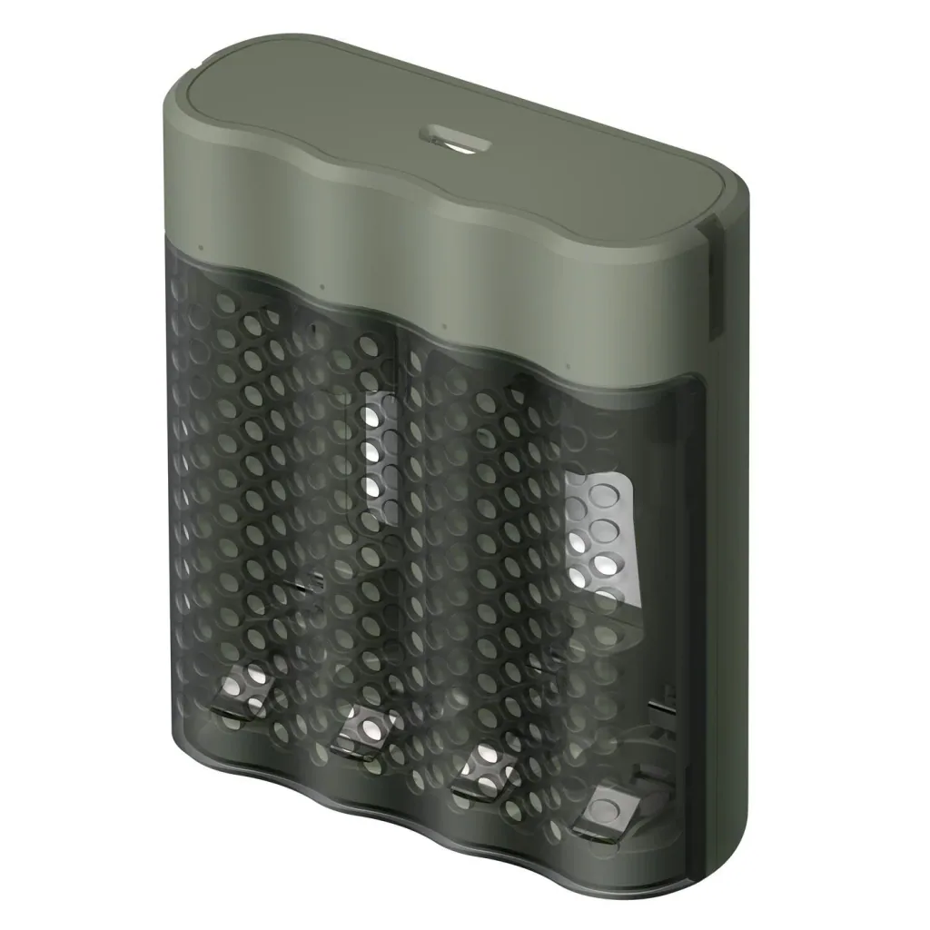 USB Schnellladeadegerät für 4 AA / AAA NiMH Akkus inklusive 4 Stück ReCyko Mignon (AA) NiMH Akkus mit 2600 mAh