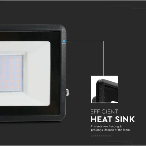 VT-138 LED-Flutlicht - 30 W - 2340 Lm - 6500K - Schwarz
