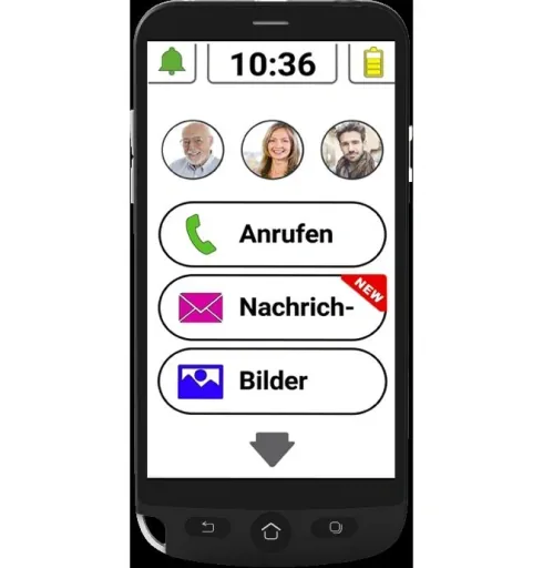 Smartphone mit SOS Taste und 3 Bildschnellwahl-Button