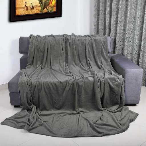 Decke 280x210cm - dunkelgrau