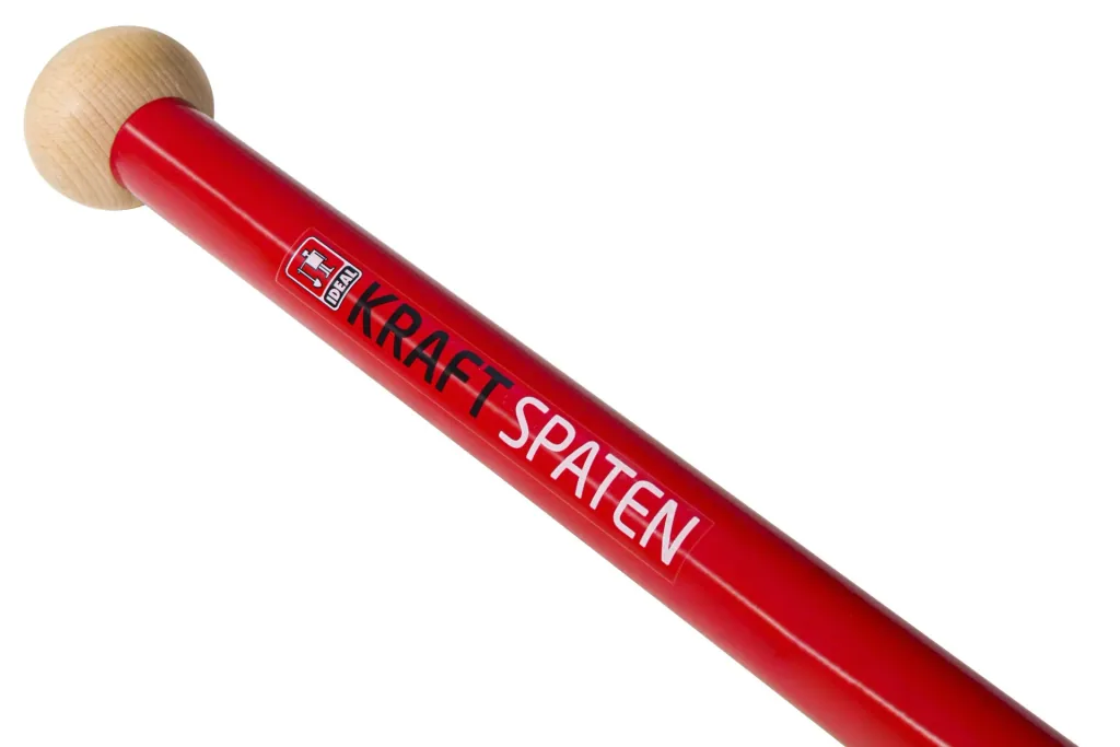 Spaten Kraftspaten, Blattstärke 5 mm, pulverbeschichtet, Schur angeschliffen, Holzknauf, Stahlrohrstiel 92 cm