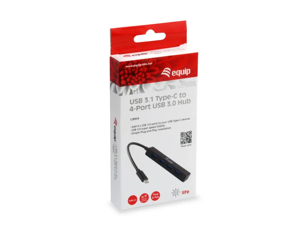 USB-Hub USB 3.1-C zu USB 3.0 4 Port schwarz