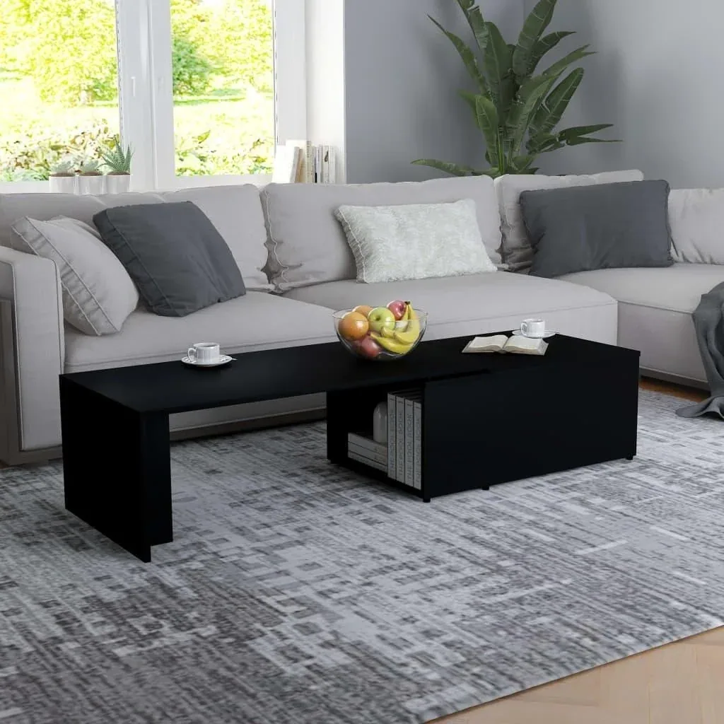 Couchtisch 150x50x35 cm schwarz Spanplatte
