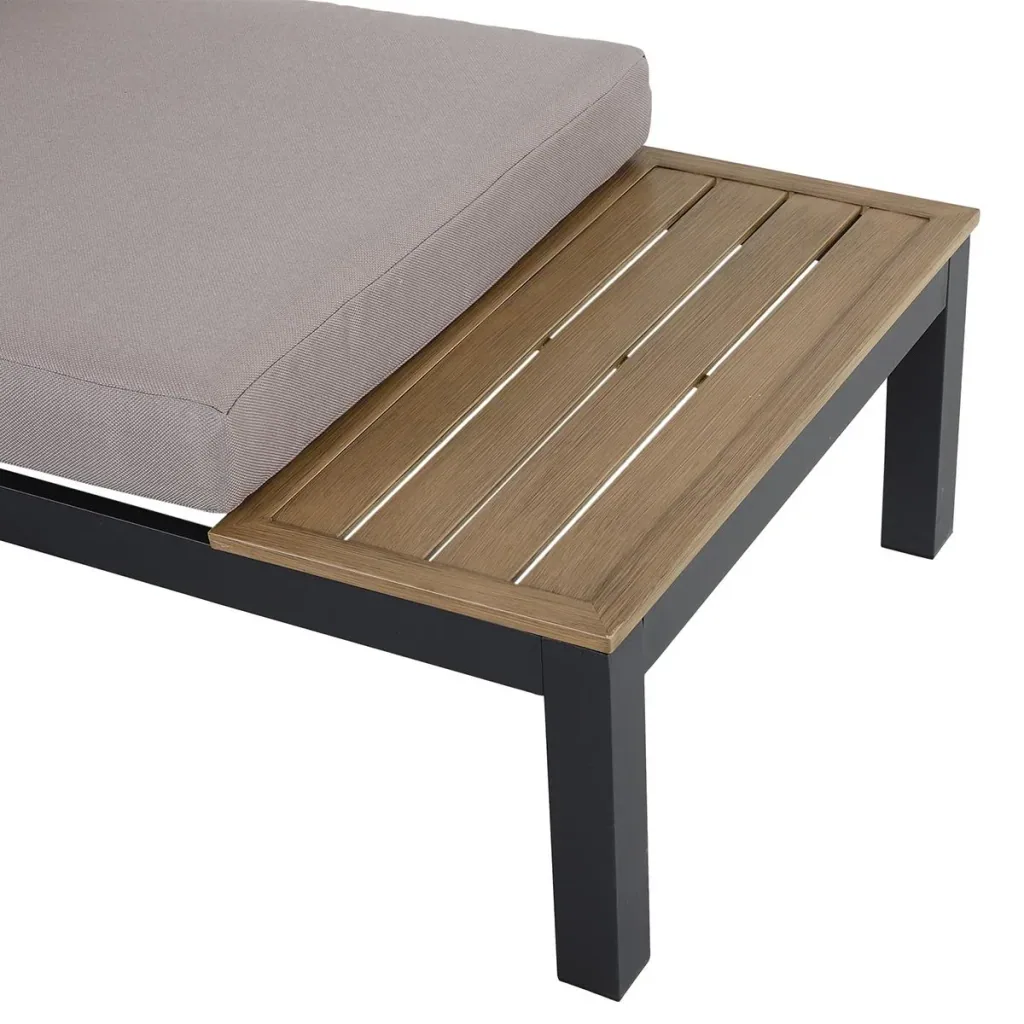 3-teiliges Gartenmöbel-Set mit Beistelltisch, Sofa mit Kissen, Outdoor, Aluminium, 164 x 74 x 69 cm