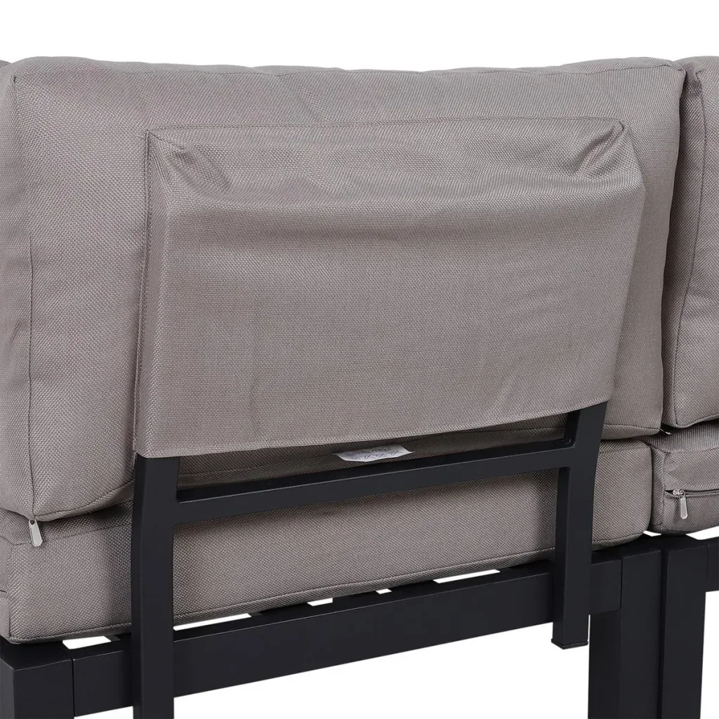 3-teiliges Gartenmöbel-Set mit Beistelltisch, Sofa mit Kissen, Outdoor, Aluminium, 164 x 74 x 69 cm